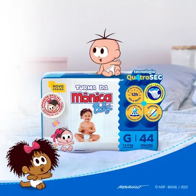 Foto do anúncio de um kit de duas fraldas Turma da Mônica Baby, uma oferta real publicada nos nossos grupos.